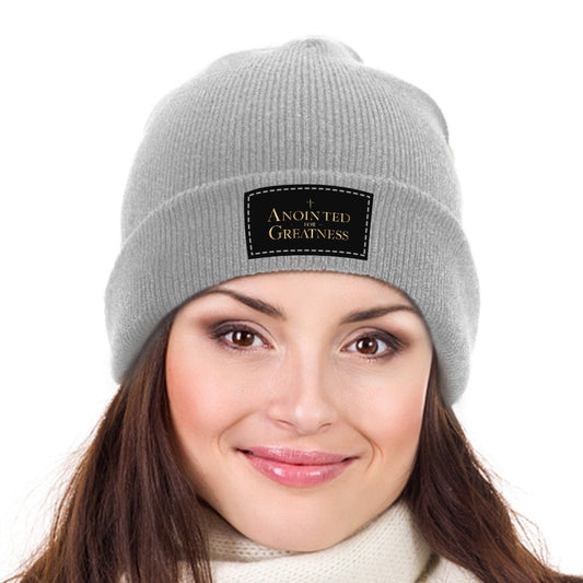 Anointed for Greatness Light Grey Knitted Cap