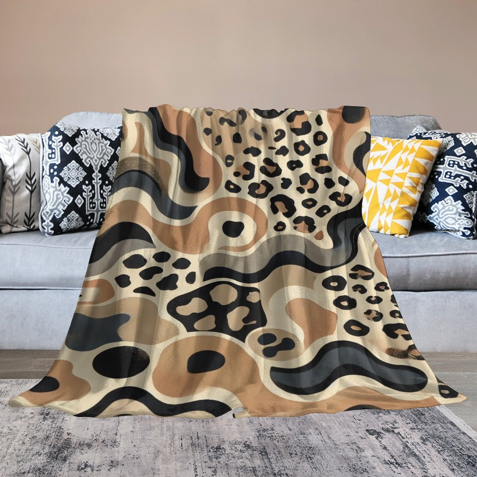 A seamless abstract leopard print pattern Ultra-Soft Flannel Blanket Multiple Sizes