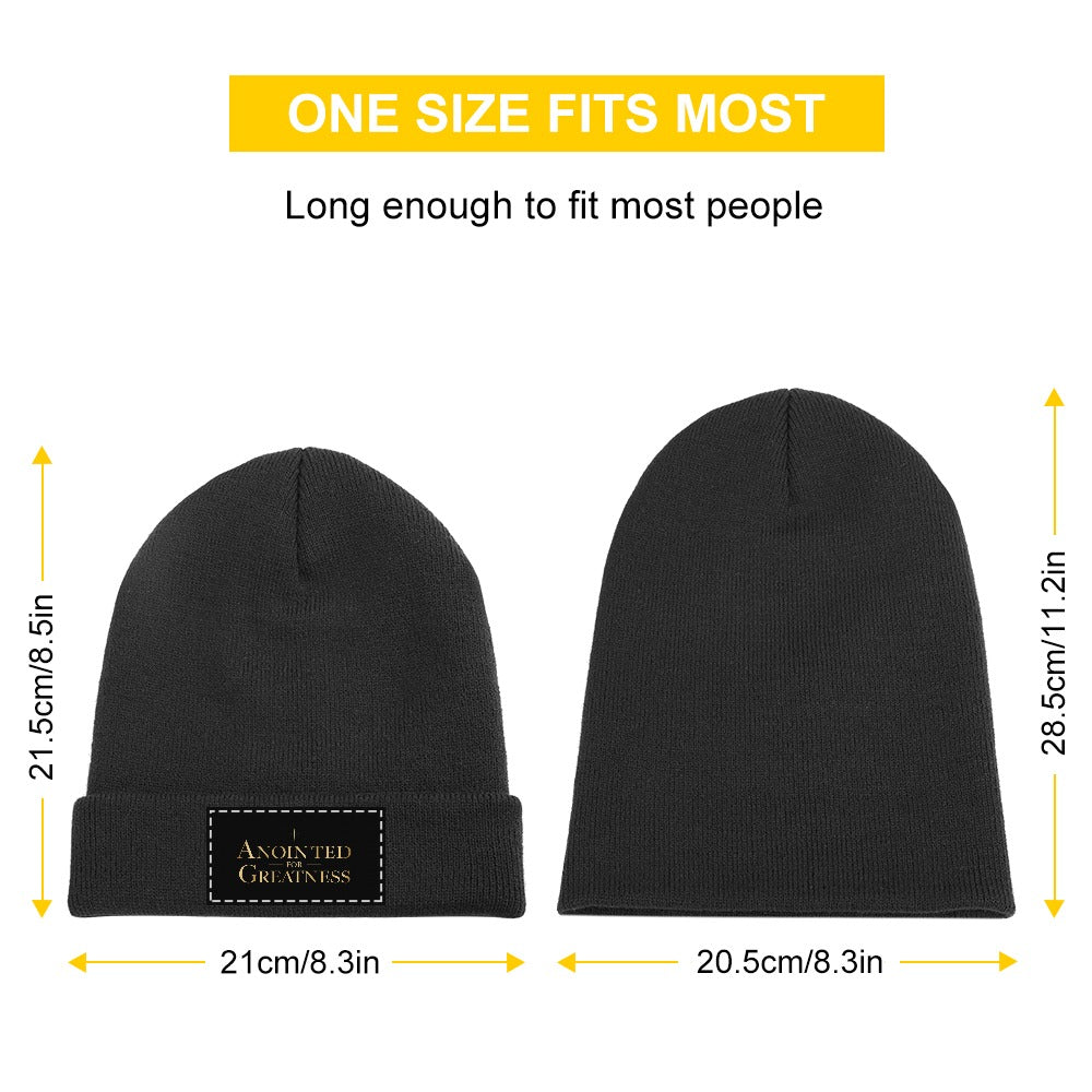 Anointed for Greatness Black Knitted Cap print your logo & image