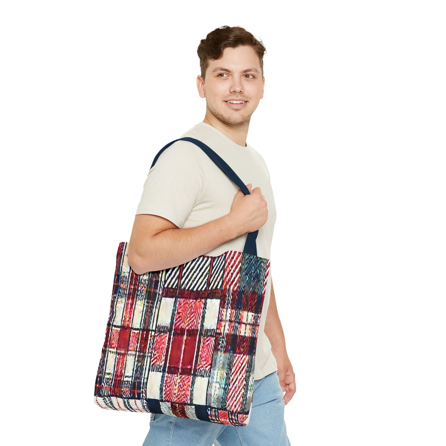Cozy Plaid Tote Bag, Stylish Shopping Bag, Eco-Friendly Gift, Fall Accessory, Perfect for Everyday Use