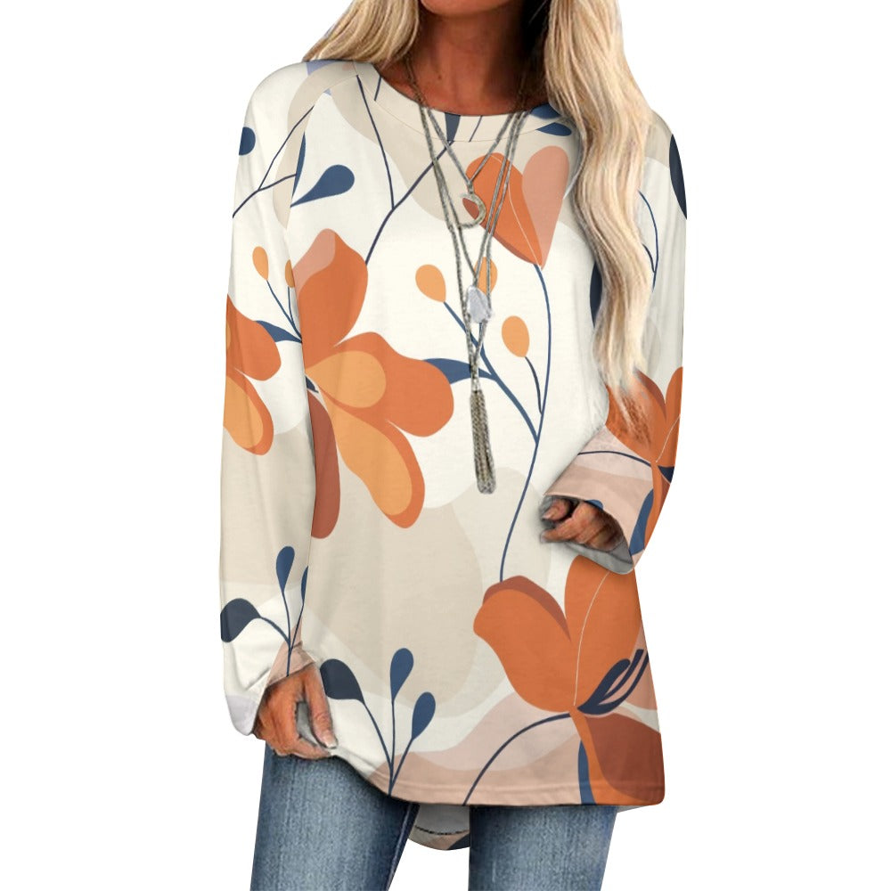 Amber Garden Flow Long Crew Neck Long Sleeve T-Shirt