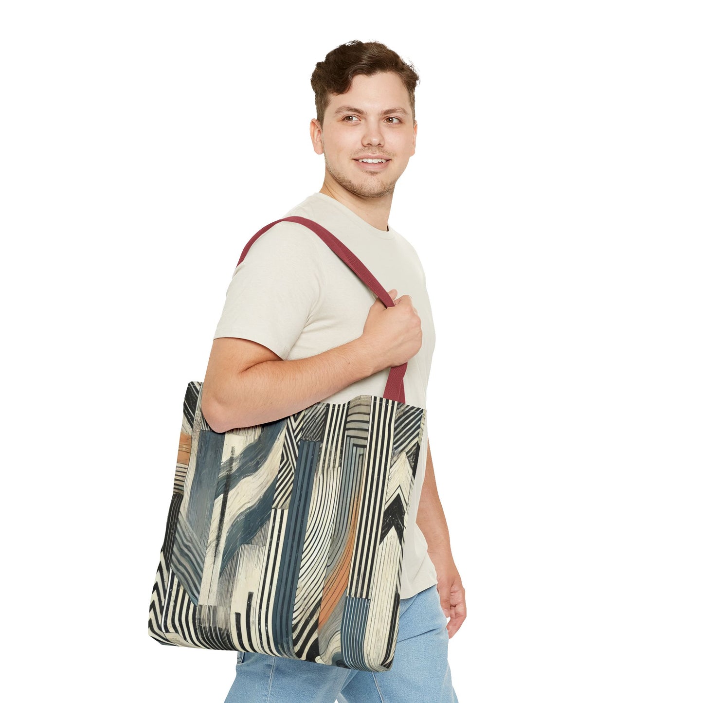 Chic Abstract Tote Bag, Stylish Eco-Friendly Carryall, Trendy Shopping Bag, Art-Inspired Handbag, Versatile Beach Tote, Modern Gift Idea