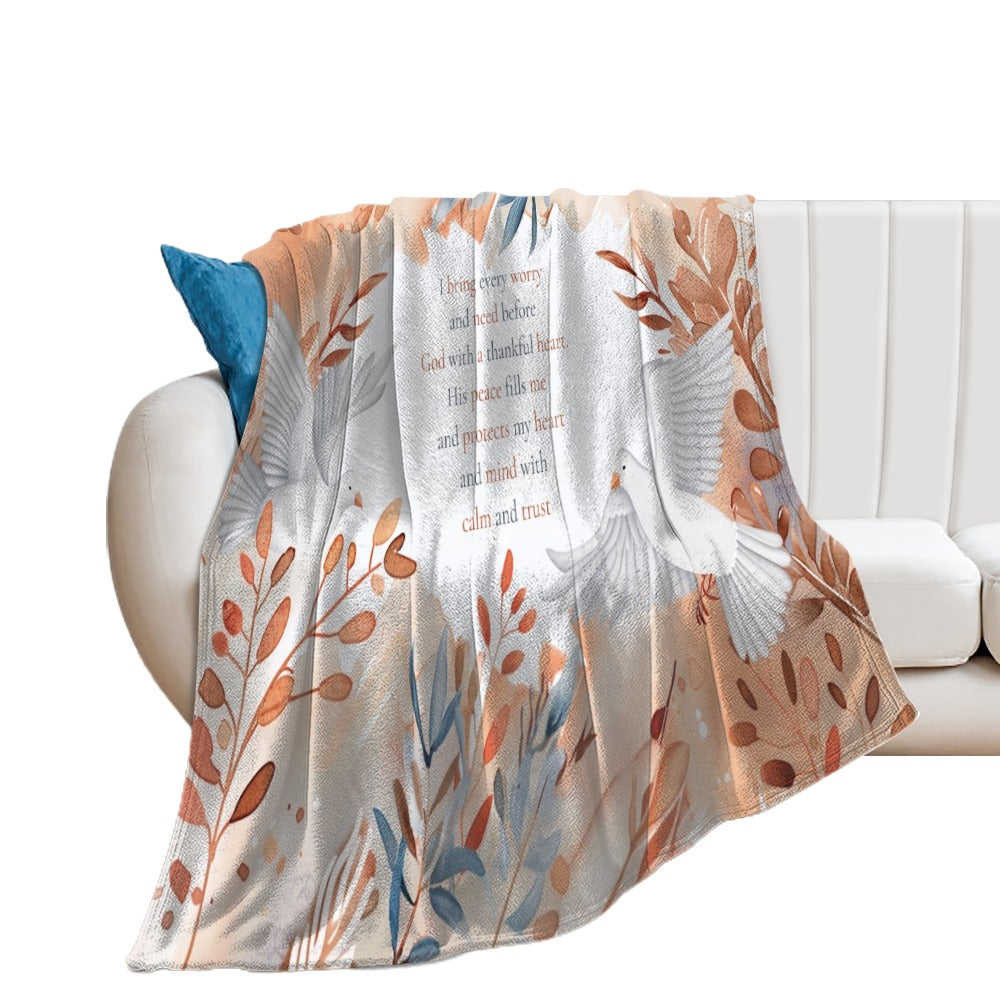Peace in his presence Super Soft Flannel Blanket Multiple Sizes