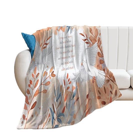Peace in his presence Super Soft Flannel Blanket Multiple Sizes