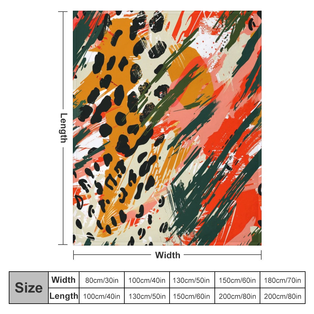 Wild Fusion – Abstract Animal Print Energy Ultra-Soft Flannel Blanket Multiple Sizes