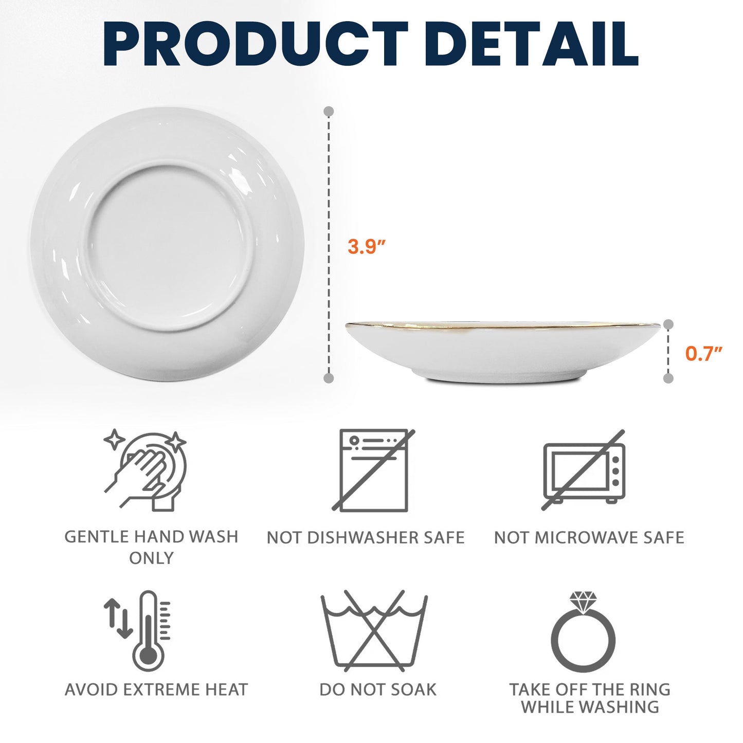 Personalized Graduation Jewelry Dish details: white ceramic, 3.9" dish with 'A Sweet Ending To A New Beginning'