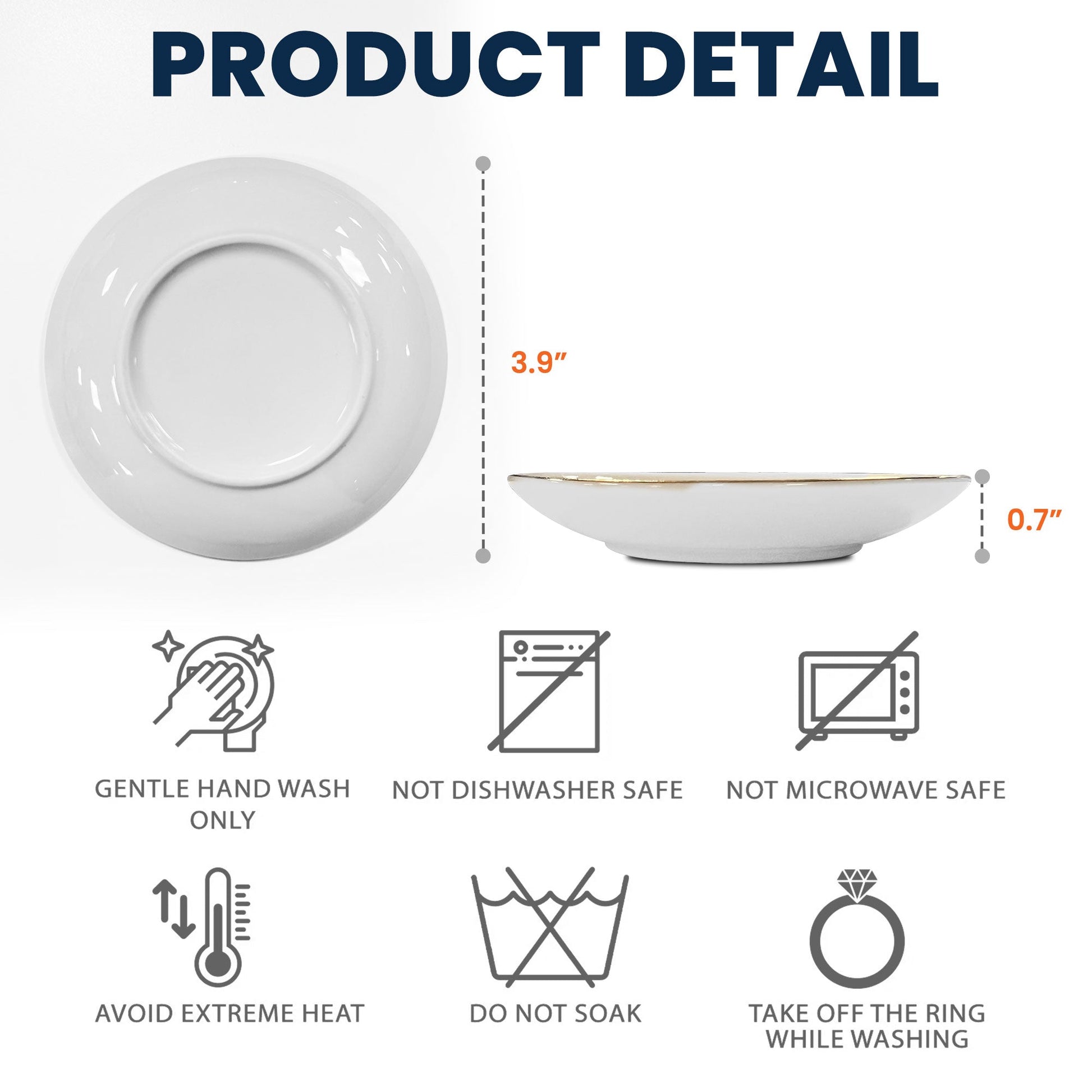 Personalized Graduation Jewelry Dish details: white ceramic, 3.9" dish with 'A Sweet Ending To A New Beginning'