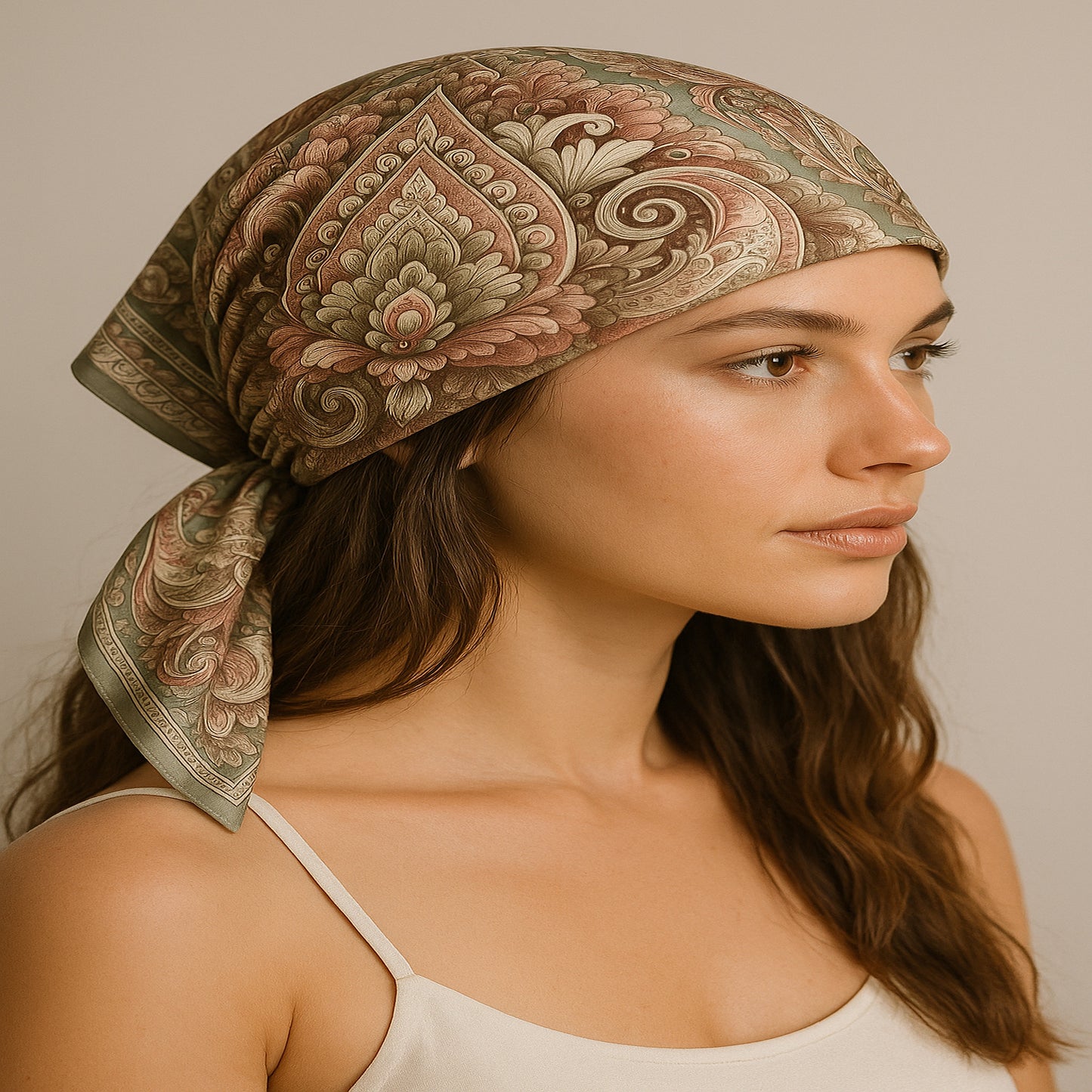 Ornate Bloom 100% Silk Bandana