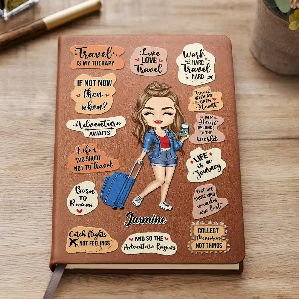 Personalized Travel Journal with PU Leather - Life is a Journey
