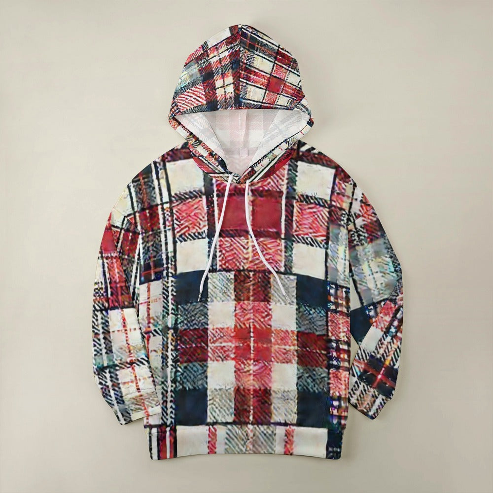 Retro Picnic Grid Dropped Sleeve Hoodie