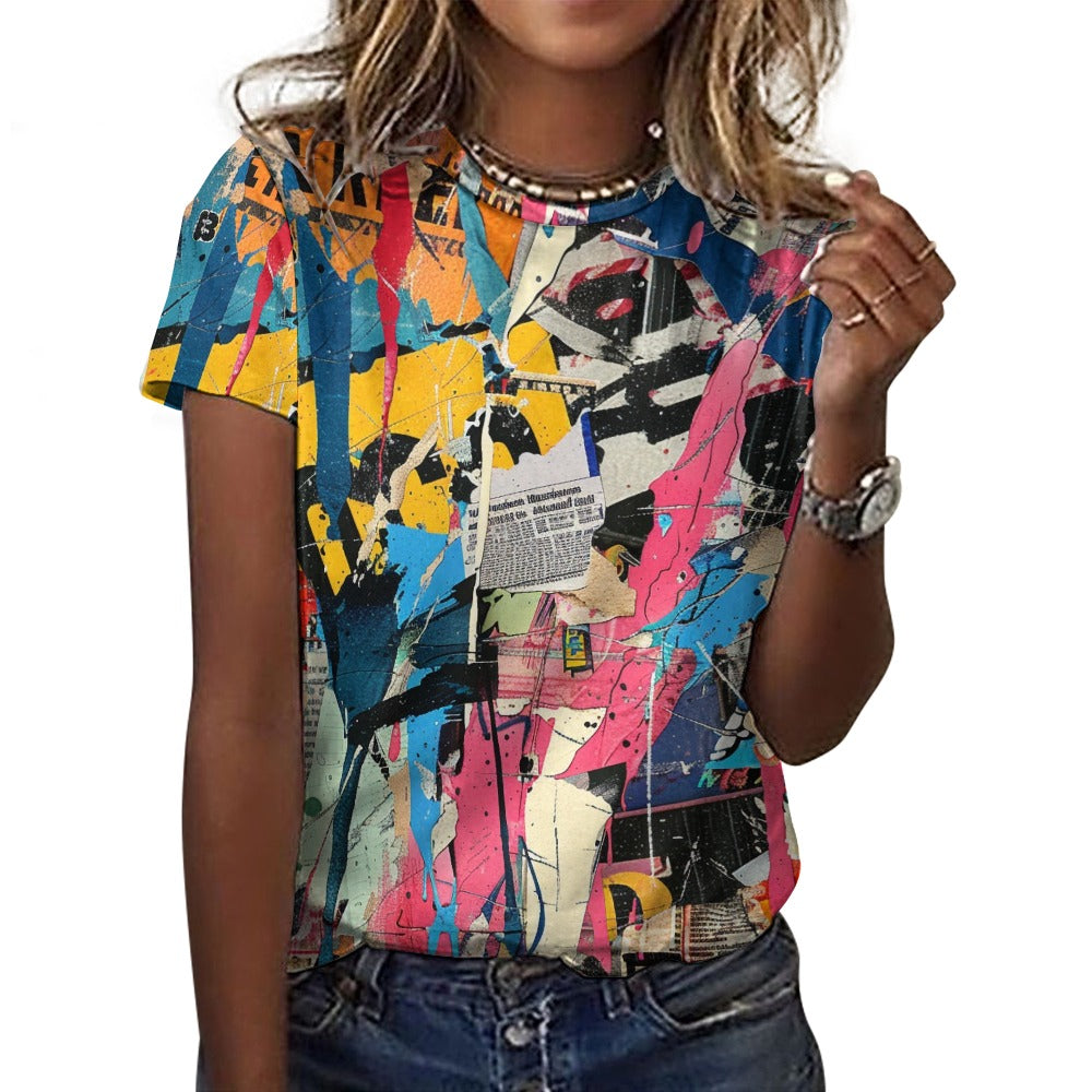 Neon Street Frenzy Women's 100% Cotton T-Shirt