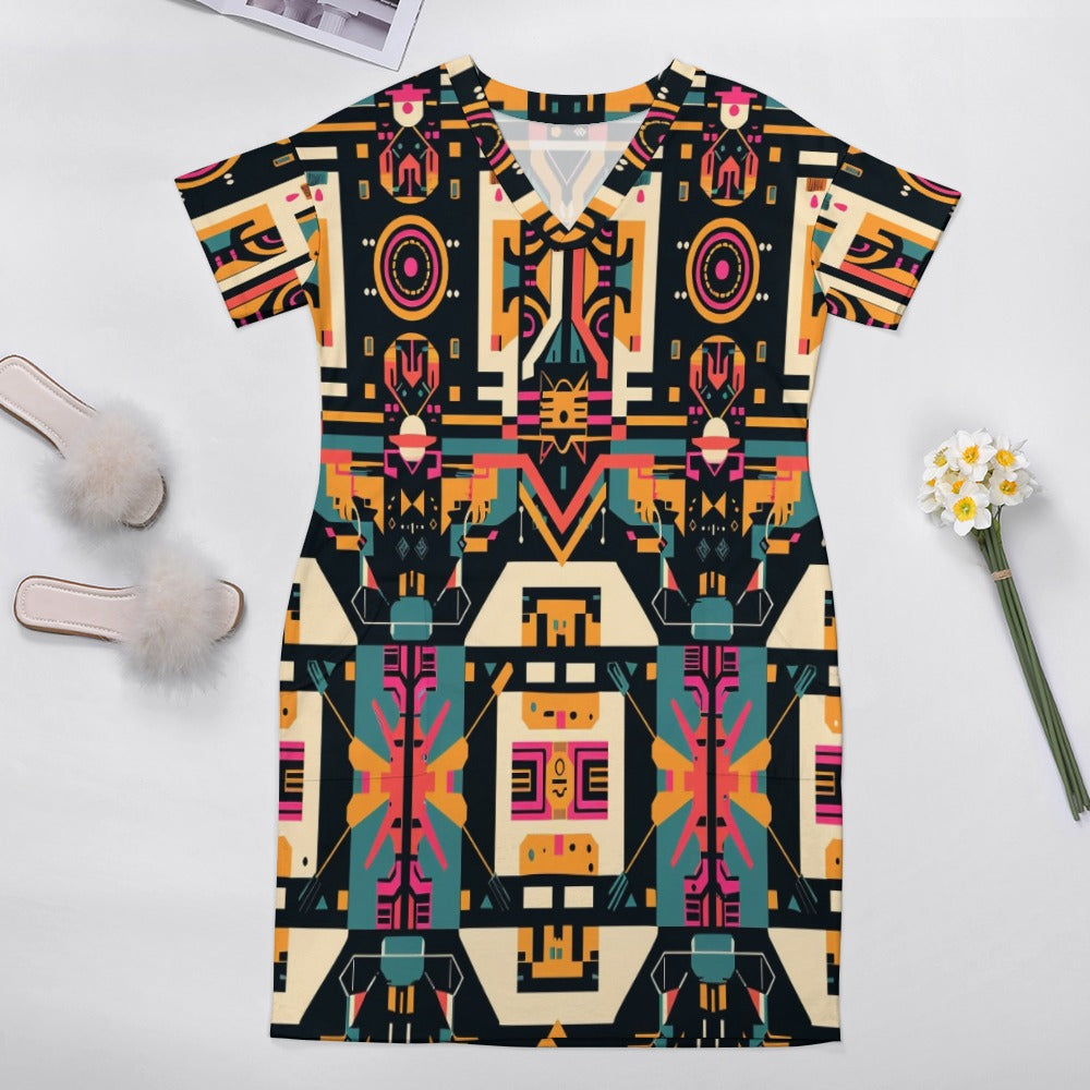 Neo-Tribal Circuitry Loose pocket dress