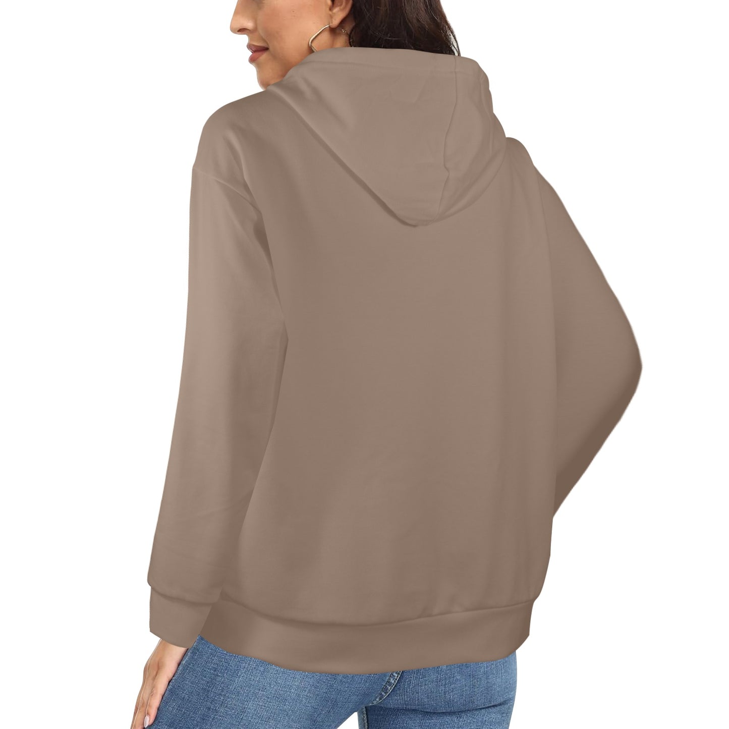 Mocha Mousse Women's Fleece Full-Zip Hoodie