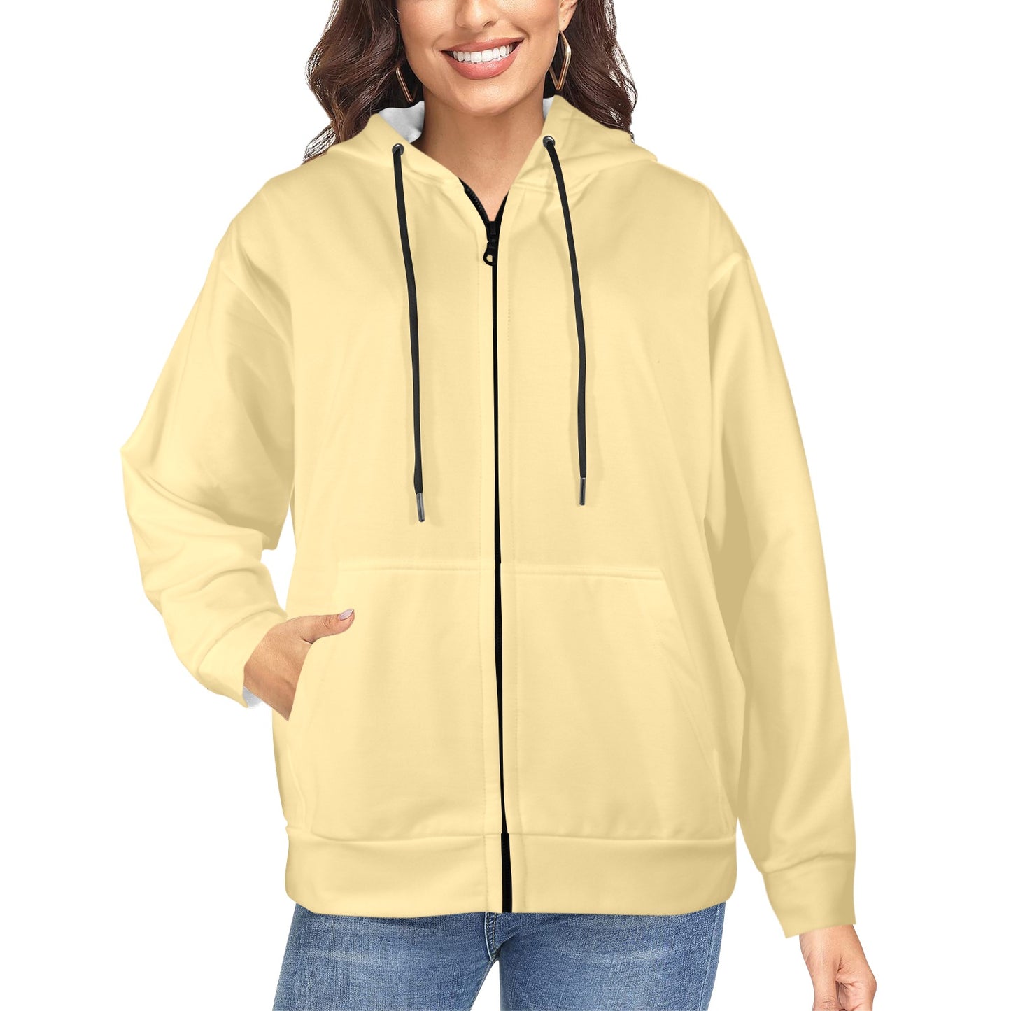 Soft Buttercream Women's Fleece Full-Zip Hoodie