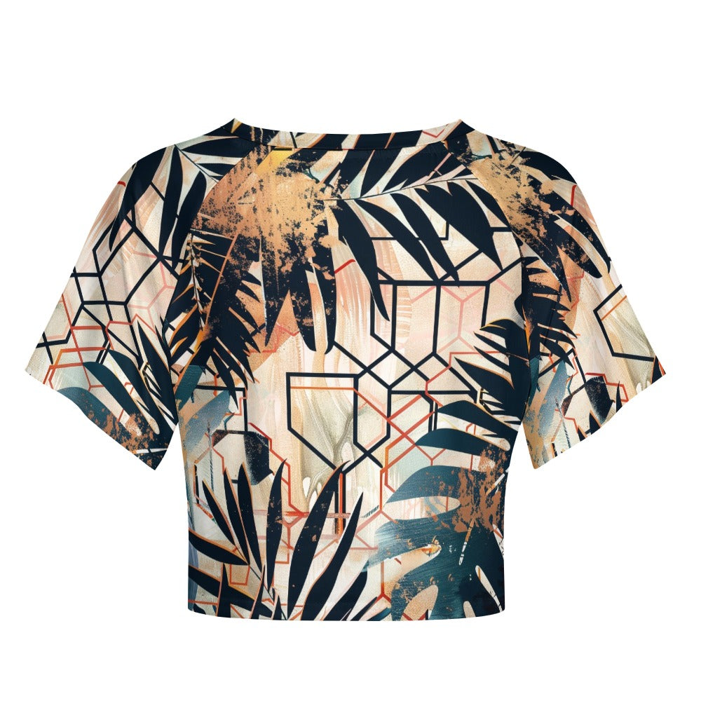Tropical Geometry Short sleeved navel exposed T-shirt