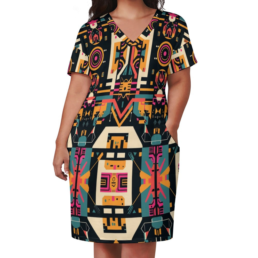 Neo-Tribal Circuitry Loose pocket dress