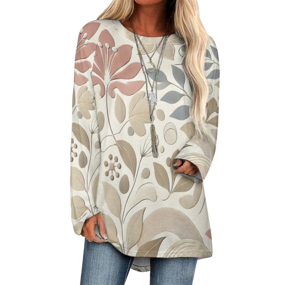 Sculpted Garden Long Crew Neck Long Sleeve T-Shirt