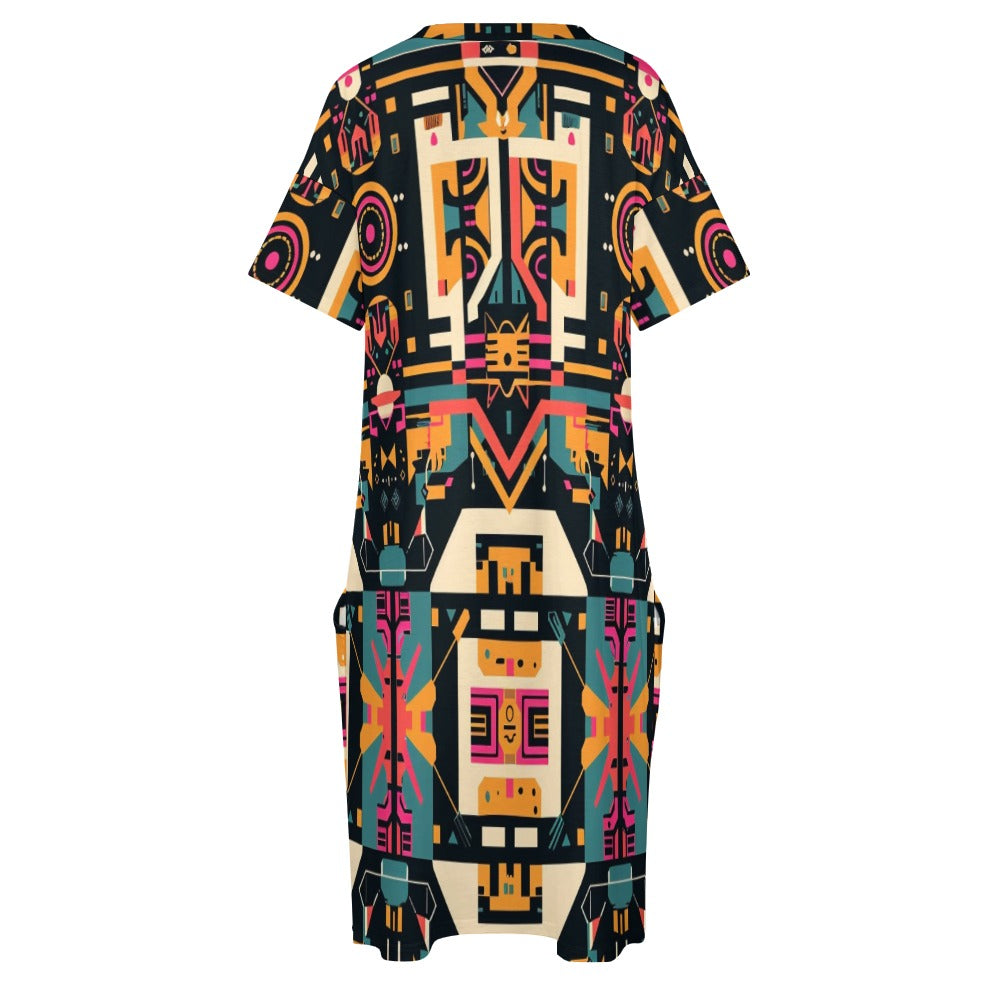 Neo-Tribal Circuitry Loose pocket dress