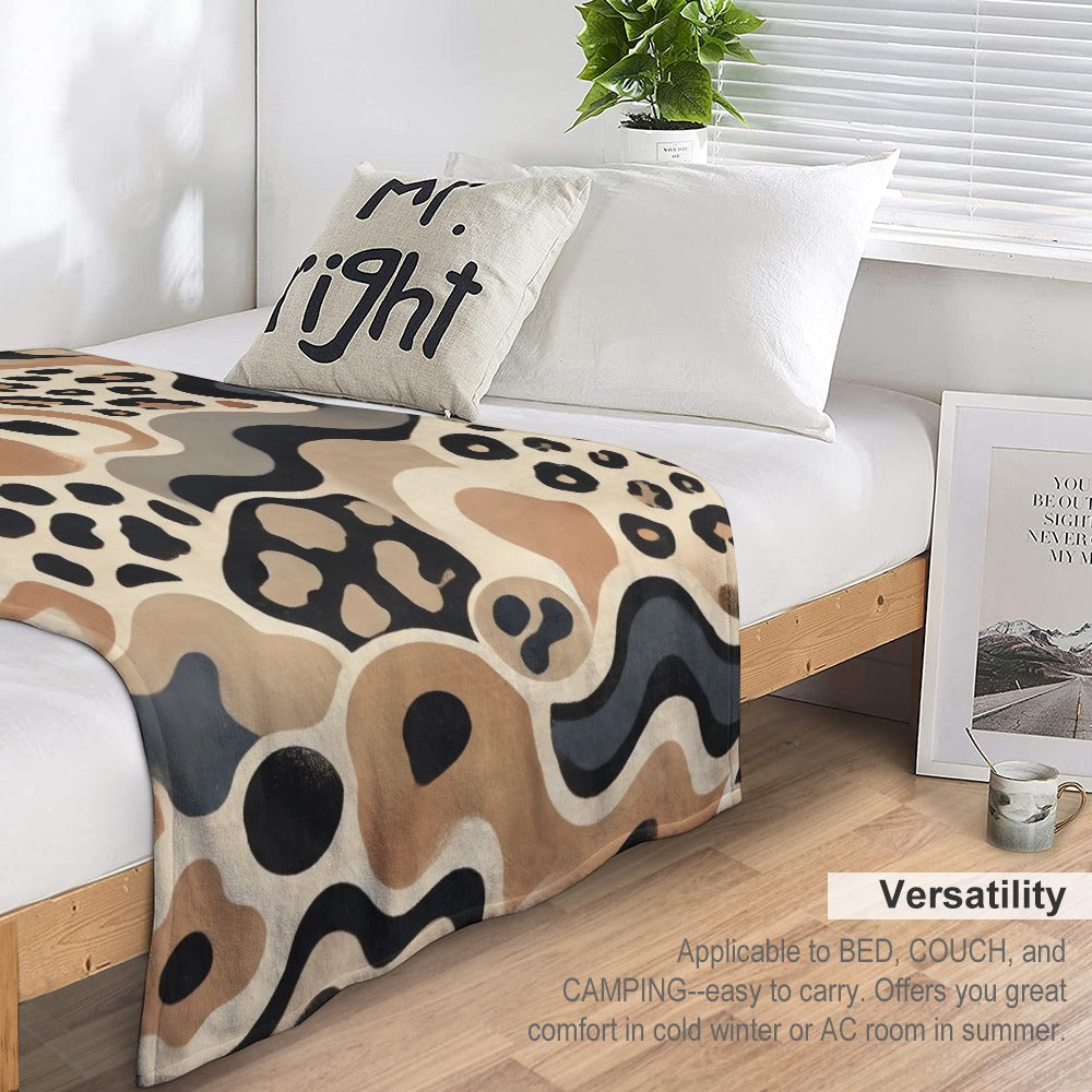 A seamless abstract leopard print pattern Ultra-Soft Flannel Blanket Multiple Sizes