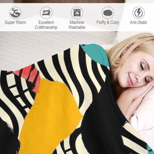 Waves of colour and motion Ultra-Soft Flannel Blanket Multiple Sizes