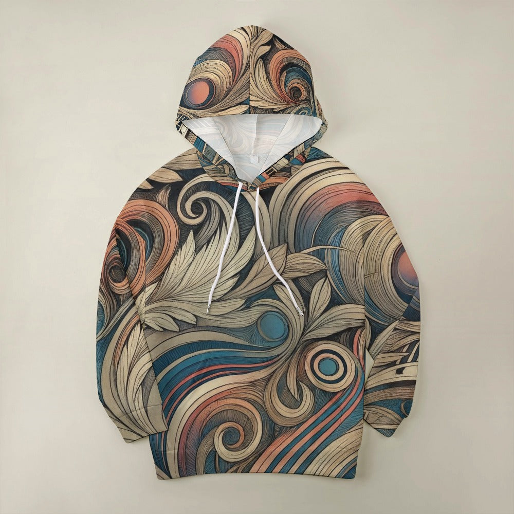 Celestial Baroque Whirl Dropped Sleeve Hoodie