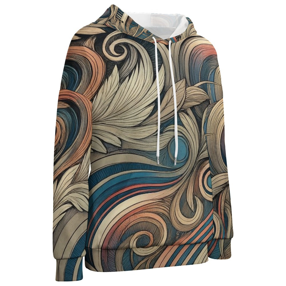 Celestial Baroque Whirl Dropped Sleeve Hoodie