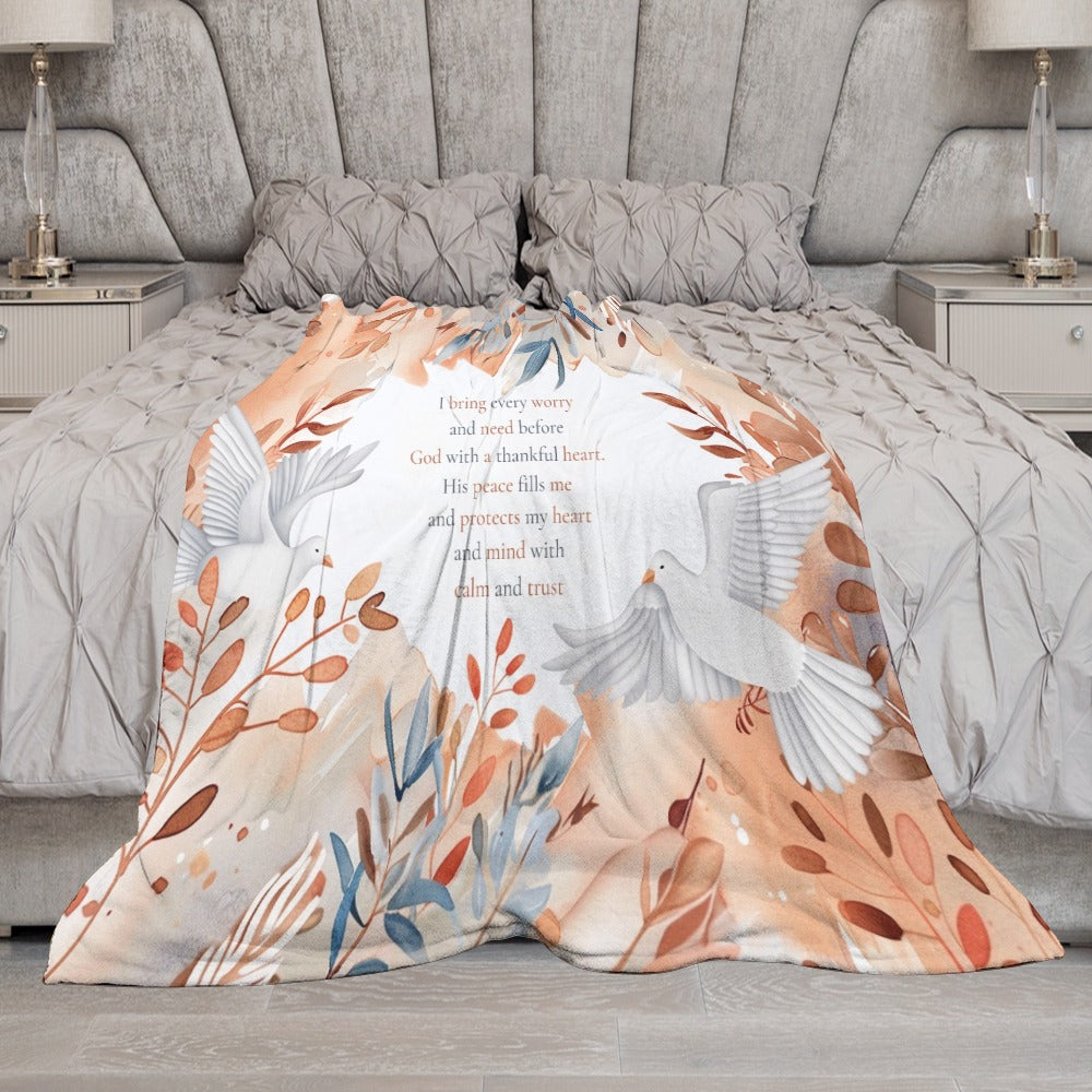 Peace Ultra-Soft Flannel Blanket Multiple Sizes