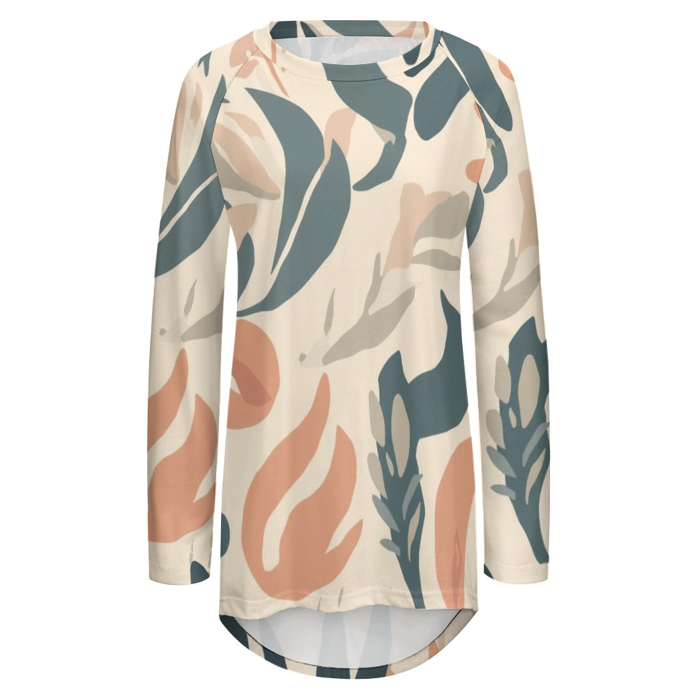 Modern Flora Flow Long Crew Neck Long Sleeve T-Shirt