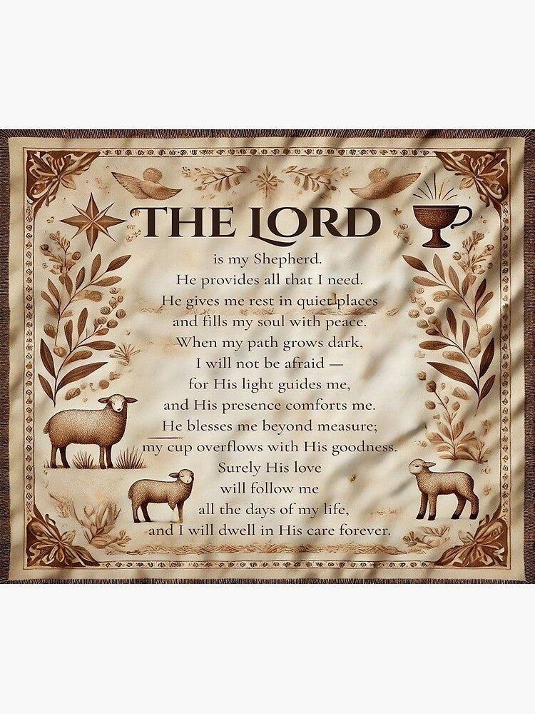 The Lord Is My Shepherd – Psalm  Throw Blanket