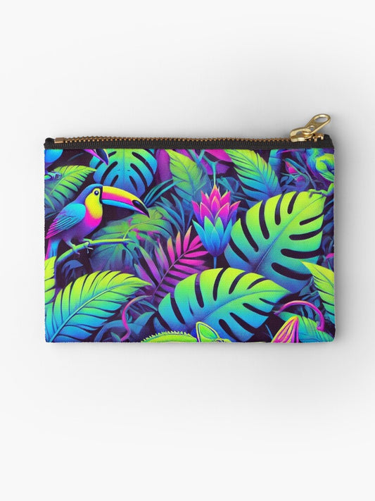 Neon Mirage Jungle Zipper Pouch
