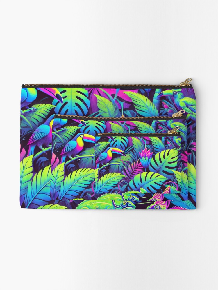 Neon Mirage Jungle Zipper Pouch
