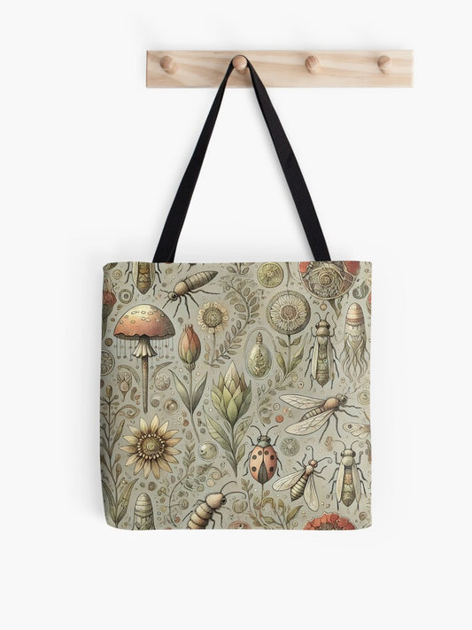 Whimsy Flora & Fauna Tote Bag – Designed by Silmoyo
