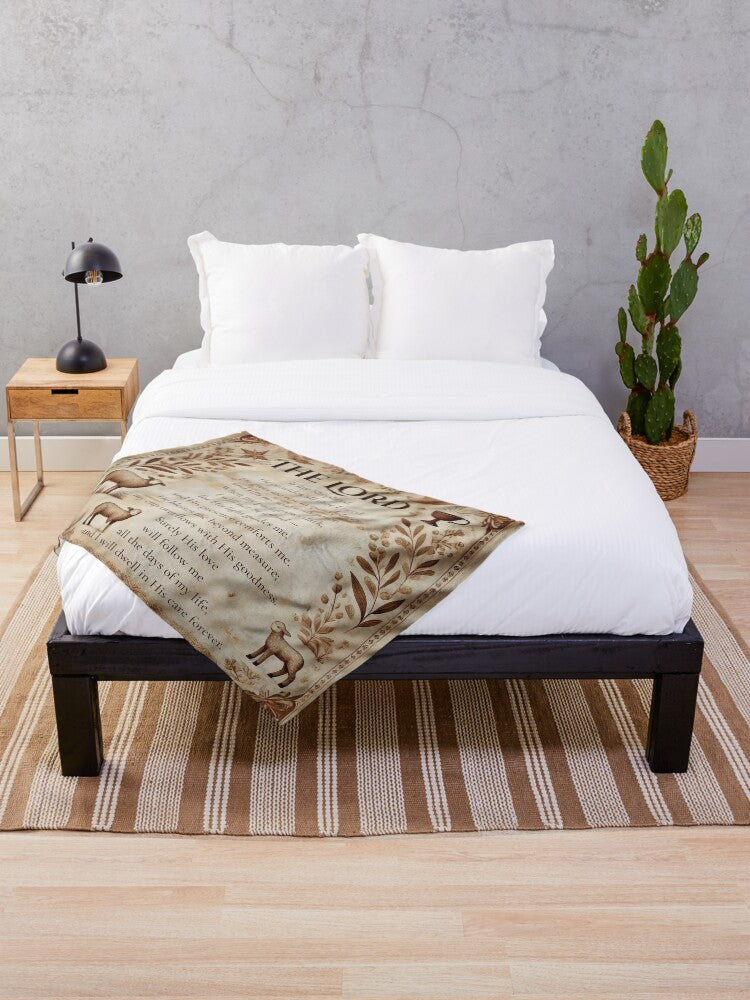 The Lord Is My Shepherd – Psalm  Throw Blanket