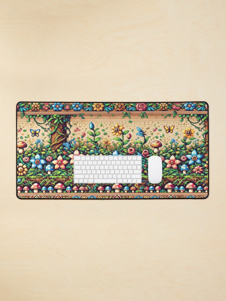 Pixel Bloom Garden Mouse Pad