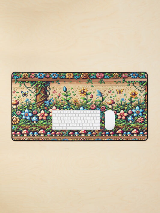 Pixel Bloom Garden Mouse Pad