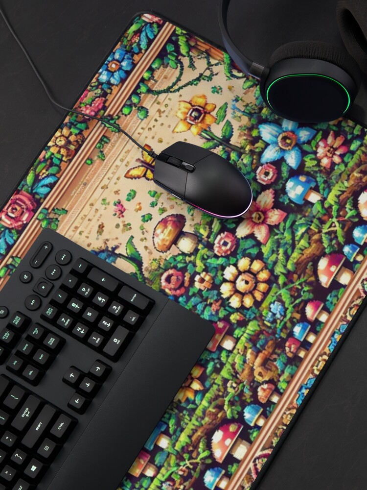 Pixel Bloom Garden Mouse Pad