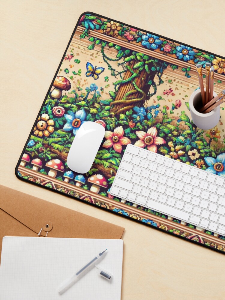 Pixel Bloom Garden Mouse Pad