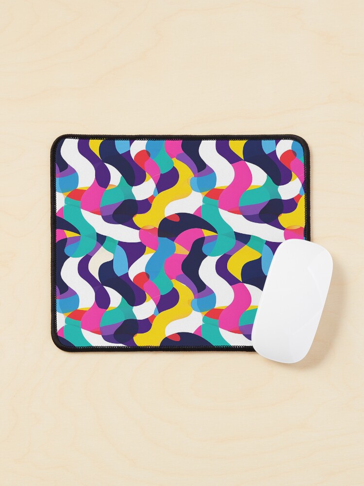 Dopamine Wave — Colorful Abstract Seamless Pattern Mouse Pad