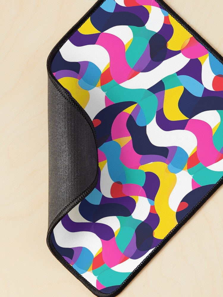 Dopamine Wave — Colorful Abstract Seamless Pattern Mouse Pad