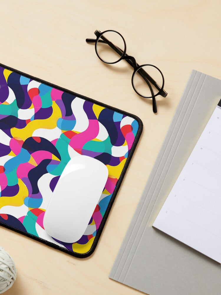 Dopamine Wave — Colorful Abstract Seamless Pattern Mouse Pad