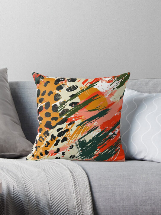 Wild Fusion – Abstract Animal Print Pattern | Modern Jungle Art Design Pillow