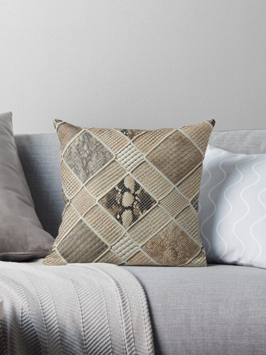 Desert Glint Luxe Snakeskin Pillow