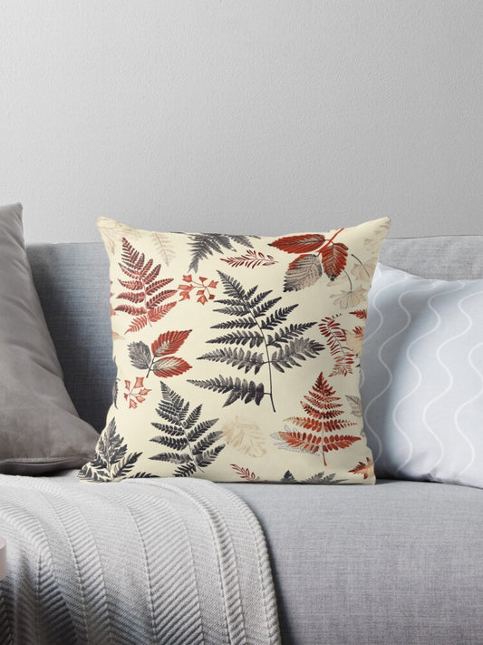 Autumn Fern Archive – Vintage Leaf Pattern” Pillow