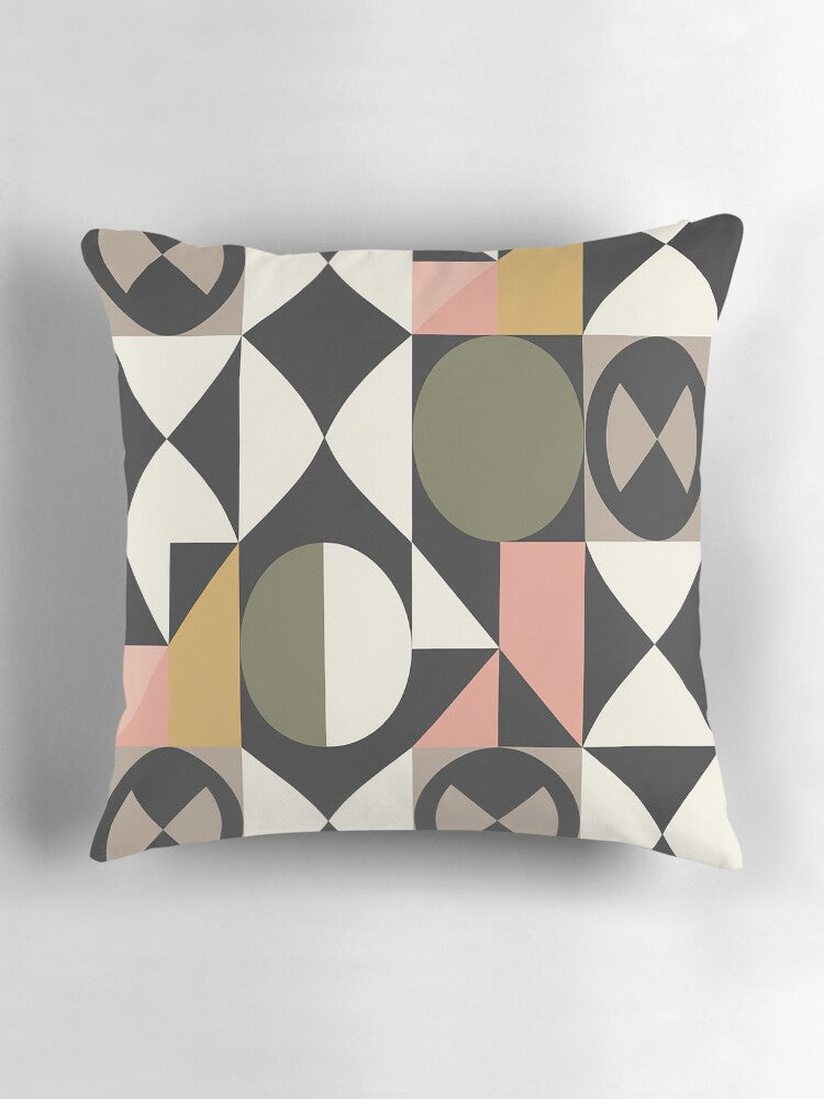 Retro Modern Geometric Harmony Pillow