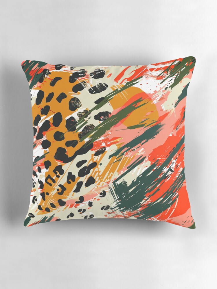 Wild Fusion – Abstract Animal Print Pattern | Modern Jungle Art Design Pillow