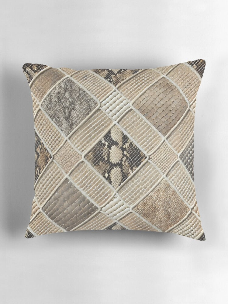 Desert Glint Luxe Snakeskin Pillow